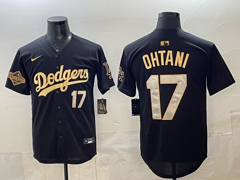 Men 2026 Nike Los Angeles Dodgers #17 Ohtani black Game MLB Jersey 09